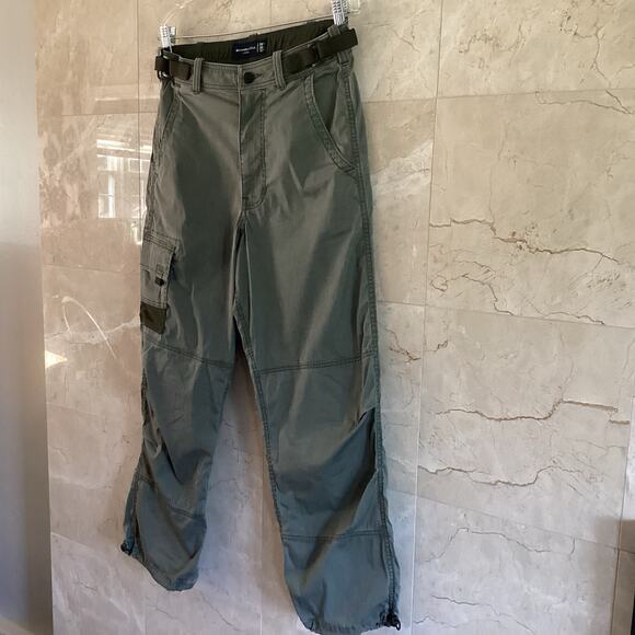 Y2K Abercrombie Cargo Pants Men 28x30 Olive Paratrooper 10-Pocket Utility Rare - Picture 5 of 10